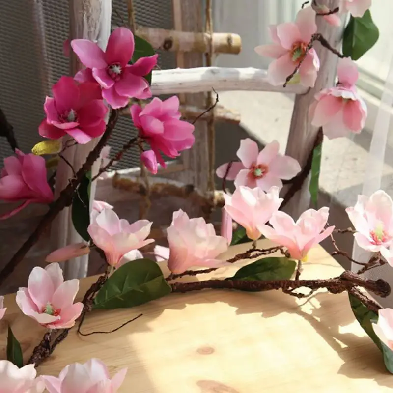 180cm Sakura Cherry Rattan Wedding Arch decoration Vine Artificial flowers Home party decor Silk Ivy wall Hanging Garland Wreath