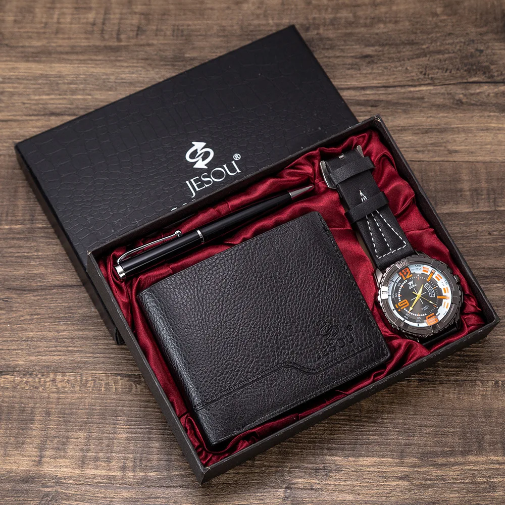 

Men's Gift Set Beautifully Packaged Watch + Wallet Pen Set Combination Set 2020