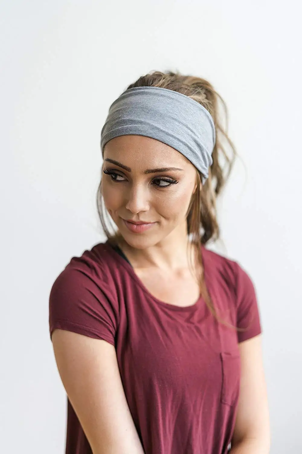 Women Headband Solid Color Wide Turban Cotton Sport Yoga Headband Twisted Knotted Headwrap Hair Accessories Free Shipping