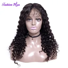 Мода плюс полный парик шнурка предварительно выщипанные с детскими волосами Кудрявые Волнистые Remy бразильские полностью кружевные человеческие волосы парики для женщин 150% Плотность