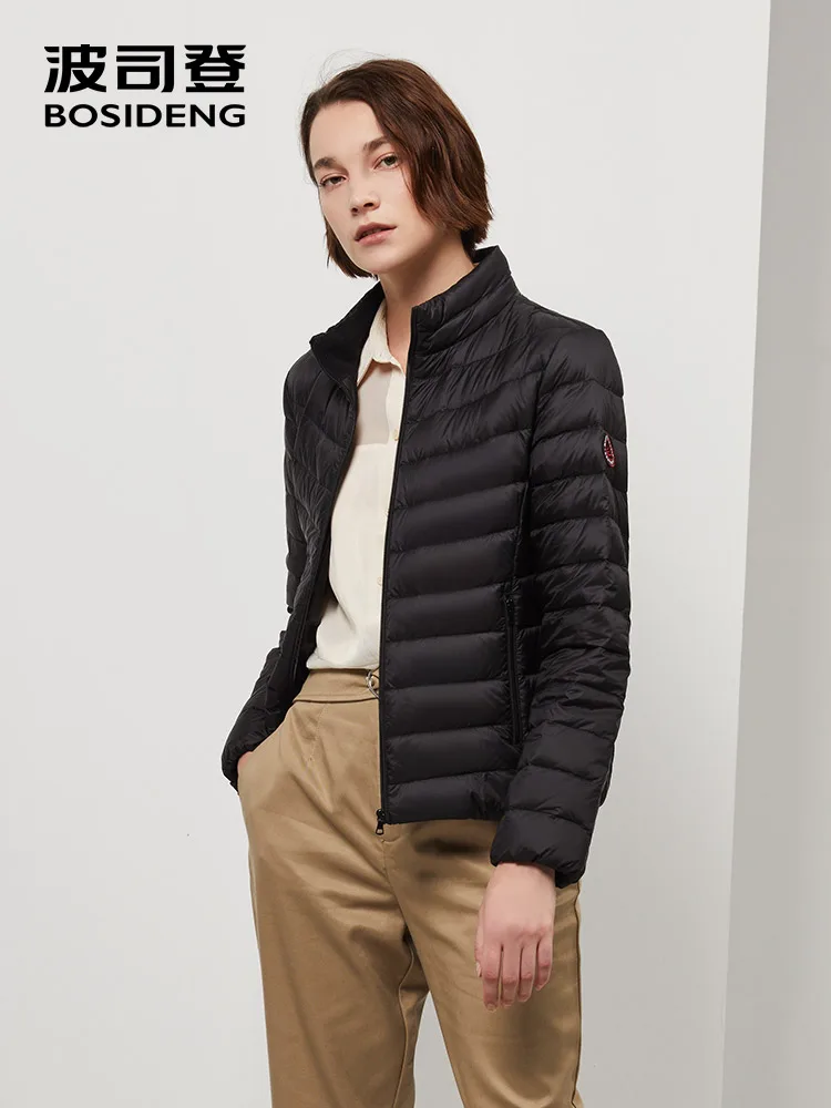 

BOSIDENG 2019 new collection early winter women down coat ultra light down jacket waterproof basic top warm B90131010B