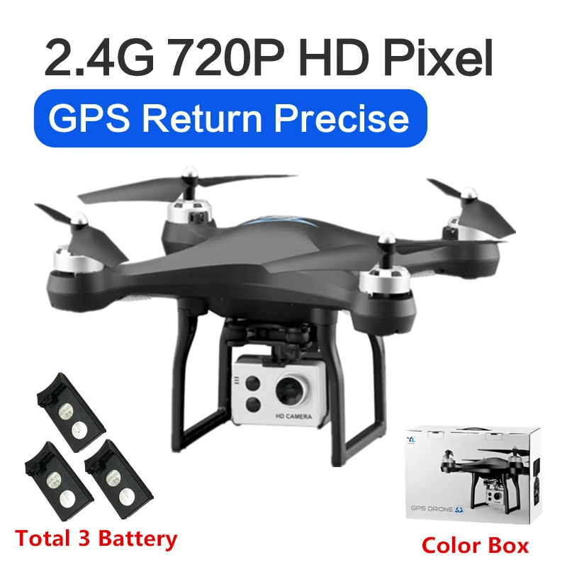 S2 Дрон с gps с 5G WiFi 1080P HD широкоугольная электронная камера gps Intellgent следующий Квадрокоптер Fly 18 mins игрушка VS F11 SG906 - Цвет: 720P-Color Box-B3