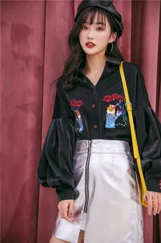 

Korean Promotion Cotton Solid 2020 Rushed Regular Full Polyester Kpop Tumblr Unicorn Women Free Shipping Elegant Shirt