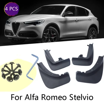 

Set of 4 car Front and Rear Splash Guard Mud Flaps mudguards fender For Alfa Romeo Stelvio Accessories