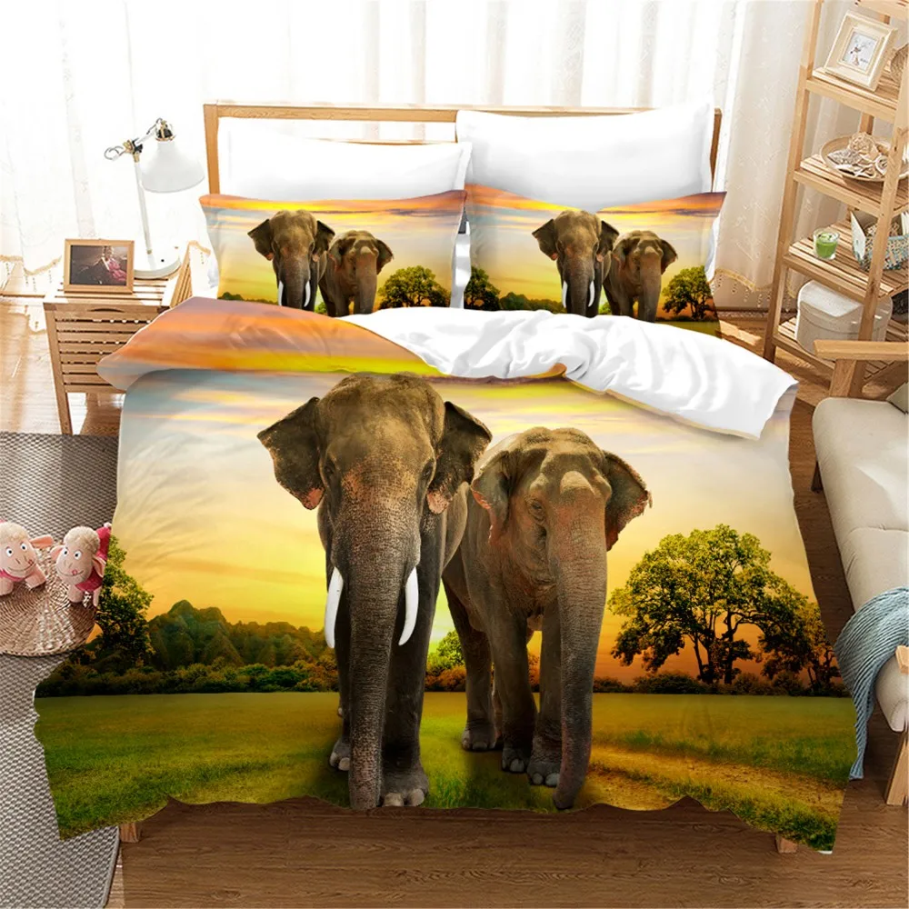 Exotic Elephant Bed Linen Set Natural View Twin Full Queen King Duvet Cover Set Pillowcase Home Textiles Boy Home Bedding Exotic Elephant Bed Linen Set Natural View Twin Full Queen King Duvet Cover Set Pillowcase Home Textiles Boy Home Bedding