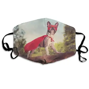 

Mouth Mask Super Hero Costume French Bulldog Fashion Earloop Face Mask For Kids Teens Men Women Winter Summer