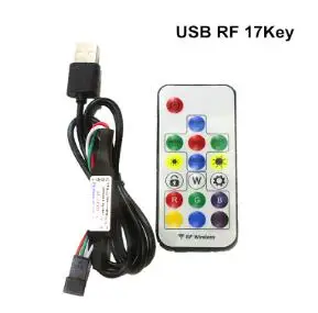 Мини 3 ключ RF 14key 17key 21key светодиодный пиксель пульт дистанционного управления освещением для WS2812 WS2811 SK6812 WS2812B APA102 6803 1903 полосы света - Цвет: 17key RF remote