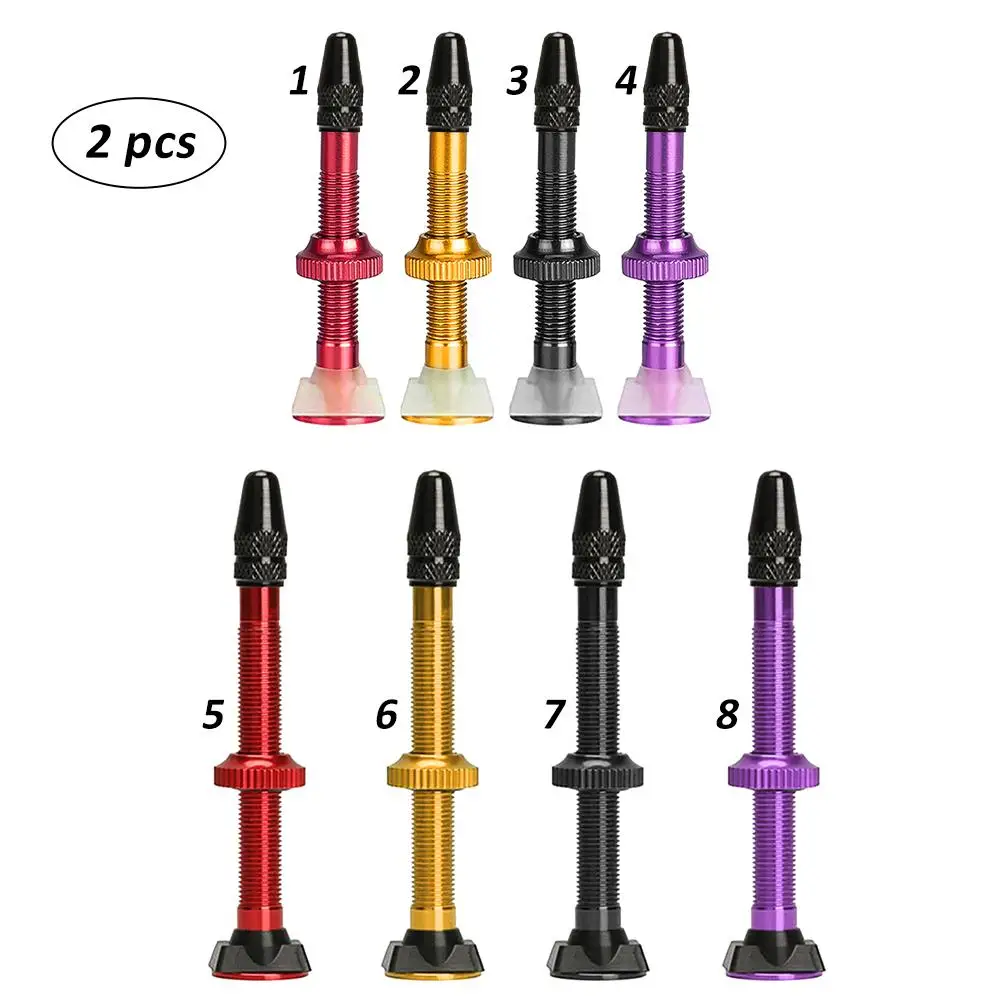 1/2pcs 40/60mm MTB Road Bike Extender Valves Tubeless Presta Valve Core Ultra-light Aluminum Tubeless Presta Valve Core for Bike