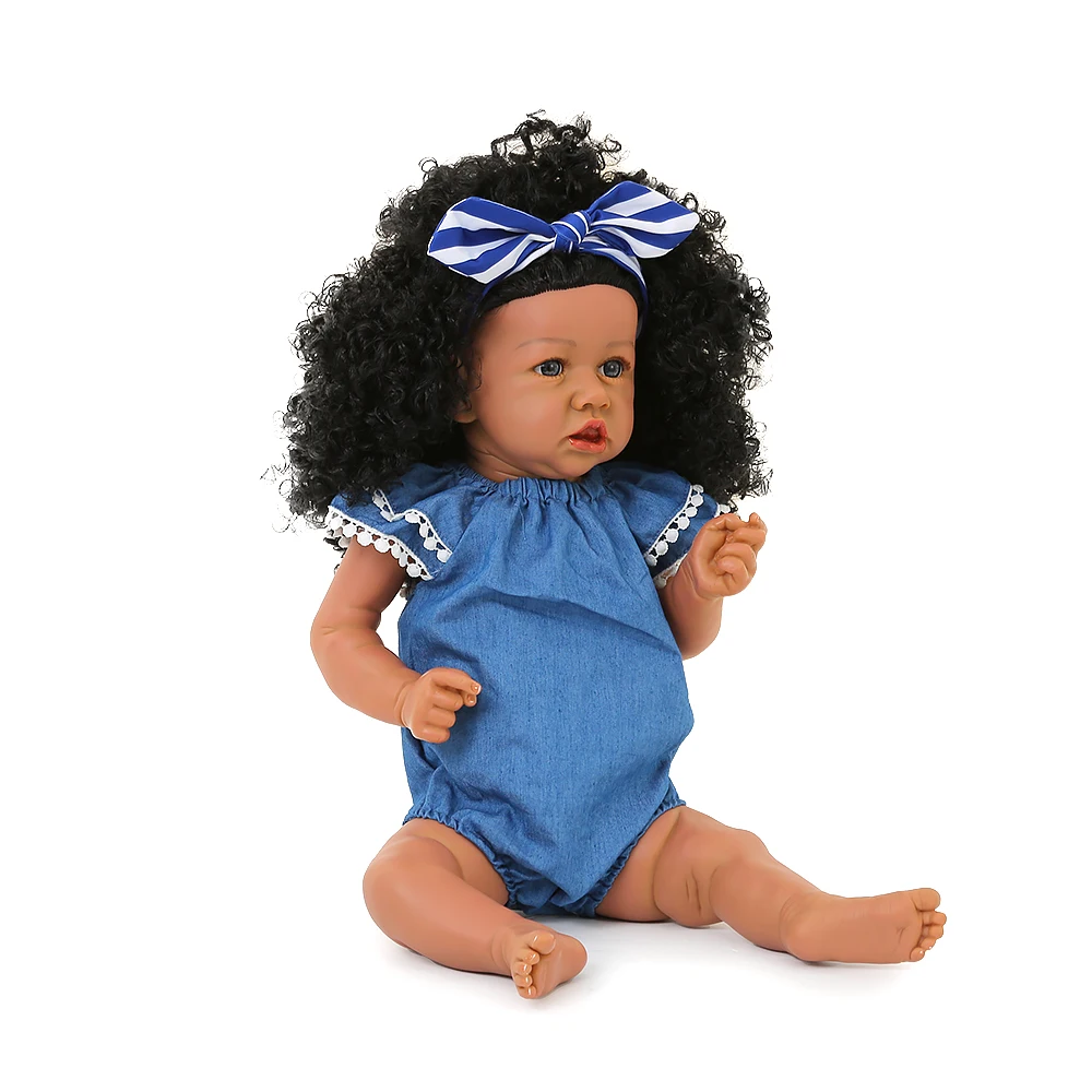 Cute Bebe 2" Настоящая девочка реборн Мягкий силиконовый винил Reborn Baby Dolls черная кожа высокое качество детский подарок куклы Alive Bonecas