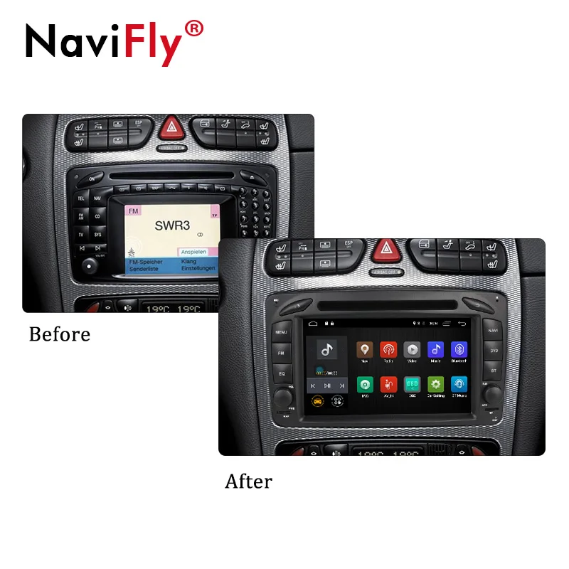 Perfect 1024*600 HD screen Android8.1 car Multimedia player for Benz W203 W208 W209 W210 W463 Vito Viano  GPS navigator DVD player 3