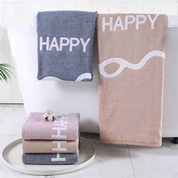 

Factory Direct Sale Jacquard Gauze Cotton Bath Towel 70*140cm Absorbent Thick Adult Bath Towel Daily Necessities Wholesale
