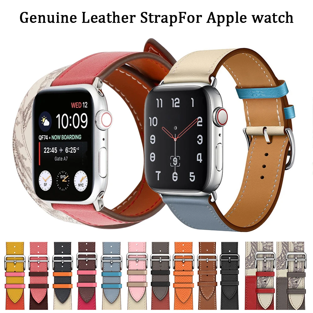 

Apple Watch Cow Genuine Leather Single lap strap for iwatch 5/4 42mm 44mm Original official Leather watchbands for iwatch 3/2/1