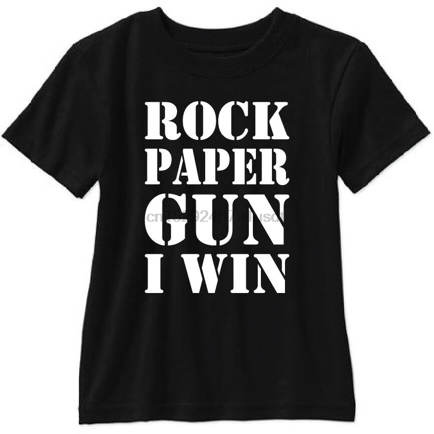 Футболка с изображением ружья и пистолета Rock Paper Gun I Win футболка AR15 1911 M9 2-е