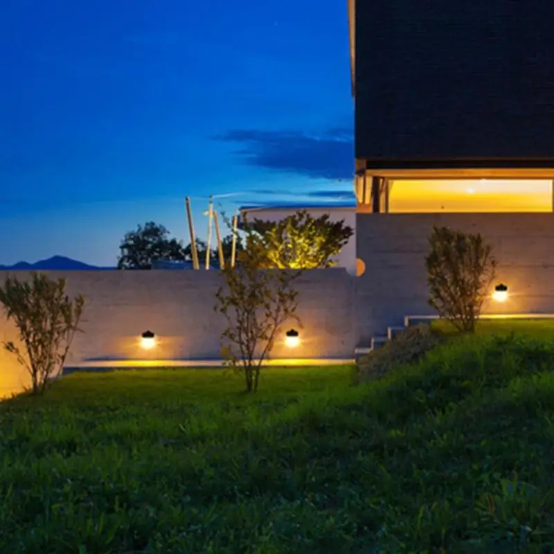 New Solar 3LED Wall Lamp Waterproof IP65 Double Color Switchable Intelligent Light Control Outdoor Landscape Garden Fence Light