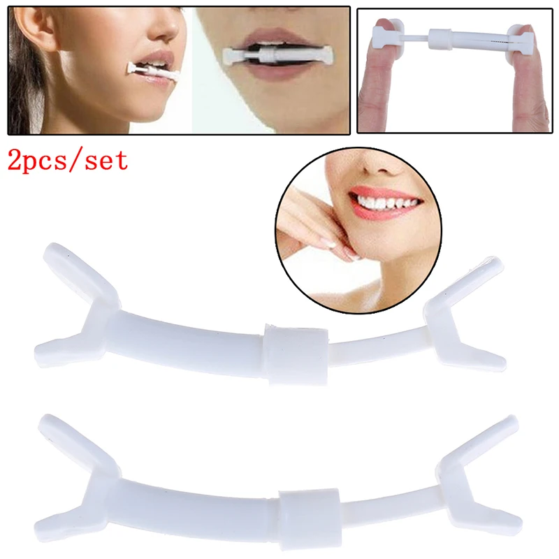 

2PCS Slim Mouth Piece Face-lifting Device Smile Facial Muscle Exerciser Slim Mouth Piece Toning Toner Flex Women Supplies