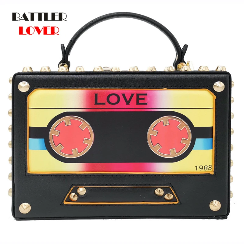 Bag for Women 2019 Vintage Radio Tape LOVE Women Shoulder Bags Top-Handle Totes Bag Ladies Fashion Crossbody Handbags and Purses