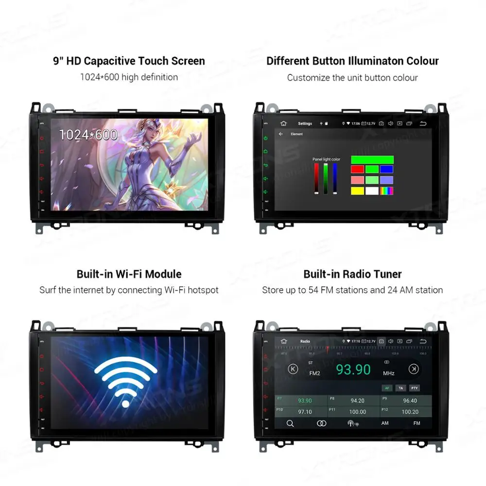 XTRONS Android 10 0 Qualcomm Bluetooth 5 автомобильный стерео Мультимедийный Плеер для Mercedes Benz W245