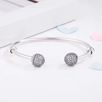 

Free Shipping Real 925 Sterling Silver Open Type Close Set Fixed Bead Bracelet Fit European Charm Bracelets Women Jewelry