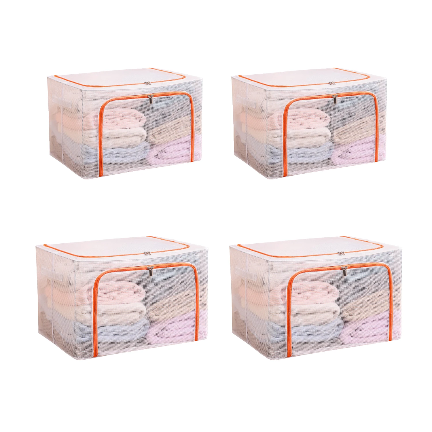 Steel Frame Transparent Storage Box Quilt Folding Wardrobe PVC or Nylon Fabric Extra Large | Дом и сад