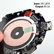Беспроводное зарядное устройство 3033 PCBA Быстрая зарядка для IPhone8/8 s/X Вход 9V1. 67A QC3.0 Выход 5v1a 9v1a DIY школы учат Micro USB