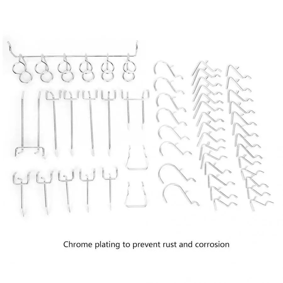 50 шт. Pegboard крюк набор стальной крюк Peg доска Органайзер держатель инструмента вешалка в ассортименте