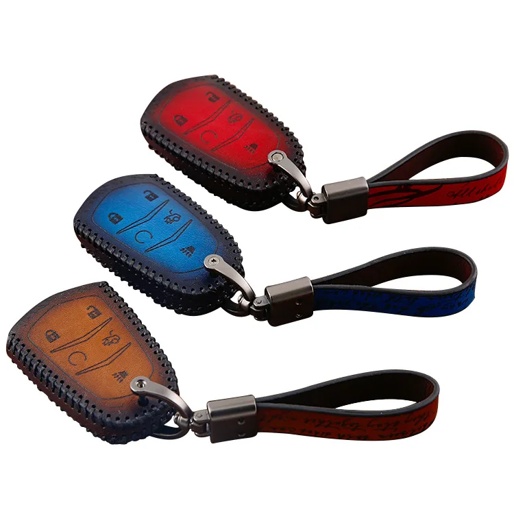 Comprar Accesorios para el coche de cuero genuino Auto Remote Key Case funda soporte piel Shell para Cadillac XTS ATSL SLS CTS XTS SRX