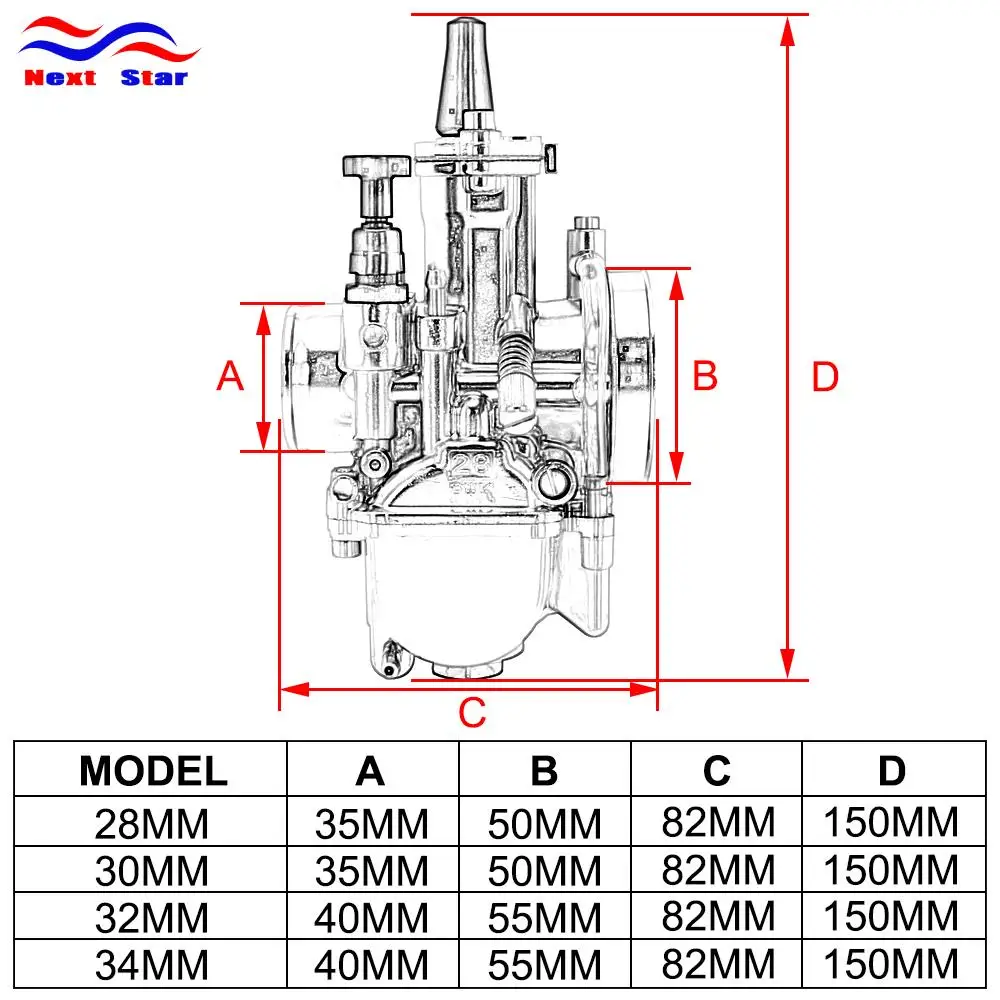 Для PWK 28 30 32 34 для Keihin PWK алюминиевый сплав карбюратора Carburador с силовым струйным покрытием белый для гонок Moto 75cc-300cc