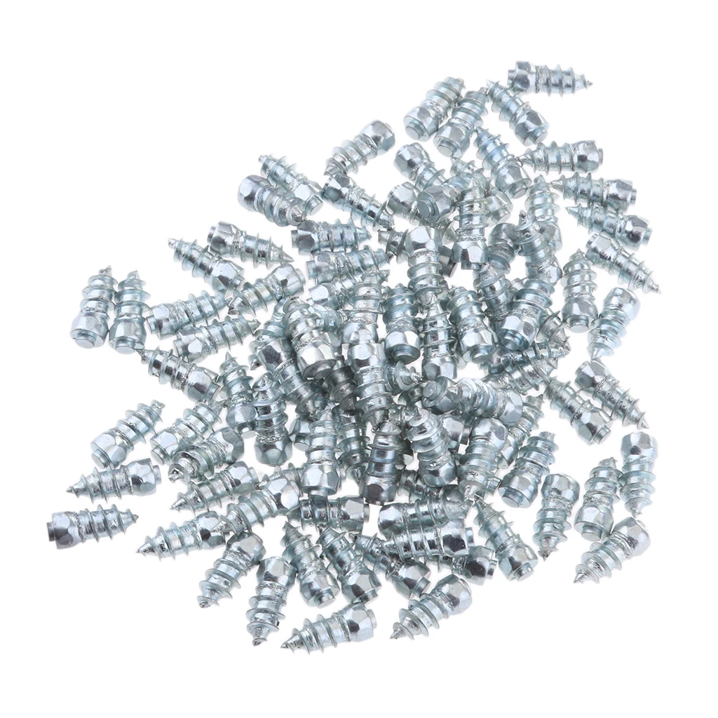 100pcs 15mm Anti-Slip Screw In Tire Stud Snow Trim Wheel Tyres Car Truck ATV