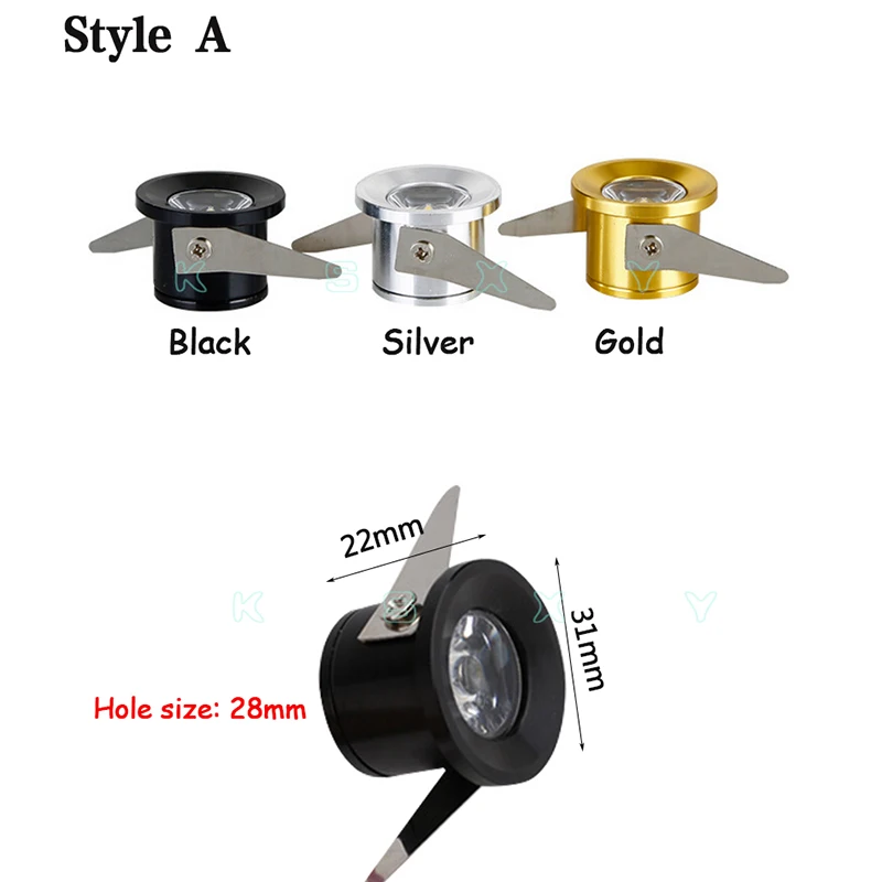 Silvery/Black/Golden Mini LED Downlights 1W 3W 100V-240V 12V Embedded Jewelry Display Ceiling Recessed Cabinet Spot Lamp led downlight led spotlight