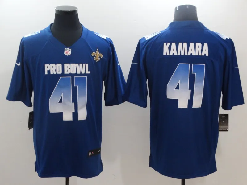 Мужской взрослый Орлеан высокого качества Saints Alvin Kamara PRO BOWL Jersey