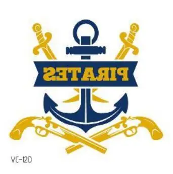 Водонепроницаемые Временные татуировки, поддельные татуировки, наклейки, горячее тиснение, татуировки, пиратский череп, перо, тату для мужчин, девочек, женщин, детей - Цвет: Темно-синий