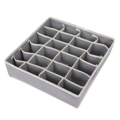 Multi-size Bra Underwear Organizer For Line Foldable Home Storage Box Non-woven Wardrobe Drawer Closet Organizer For Scarf Socks - Цвет: 24 grids Grey