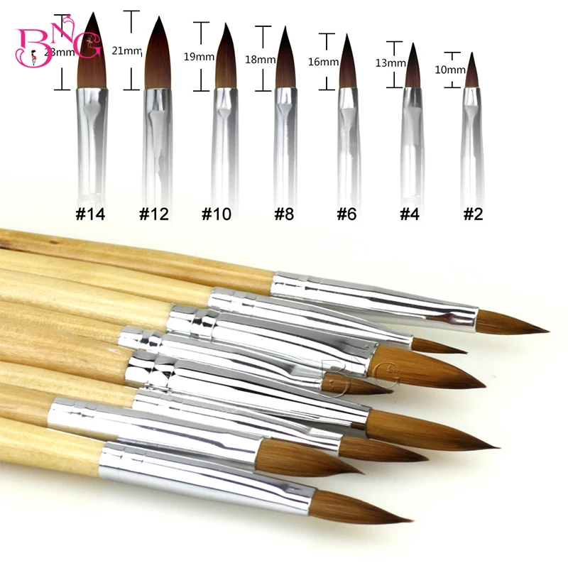 

1PC 2/4/6/8/10 Acrylic Nail Art Brush UV Wood handle Gel Carving Pen Brush Liquid Powder DIY Nail Drawing Tool Flower Painting