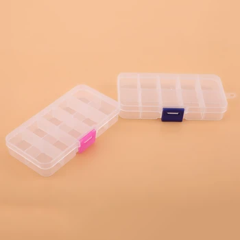 

10/15/24 Grids Compartments Plastic Transparent Organizer Jewel Bead Case Cover Container Storage Box for Jewelry Pill