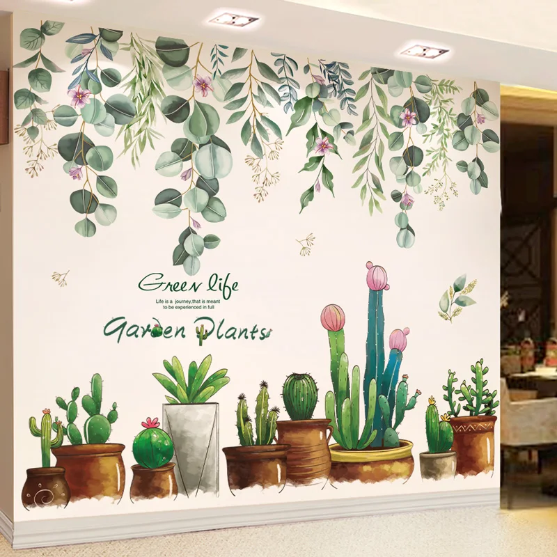 

[SHIJUEHEZ] Garden Plant Wall Stickers PVC Material DIY Tree Leaves Mural Decals for House Living Room Bedroom Decoration
