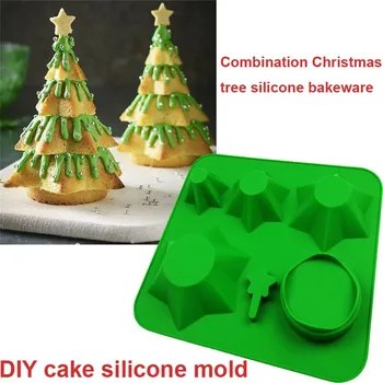

Christmas Tree Silicone Cake Chocolate Baking Mold Ice Cube Tray Jelly Wax Mould Made of food grade silicone durable