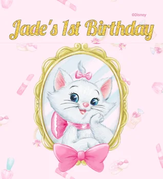 

8x8FT Happy Birthday Party Marie Cat Mirror Frame Personalized DIY Custom Photo Studio Background Backdrop Vinyl 10x10 10x12