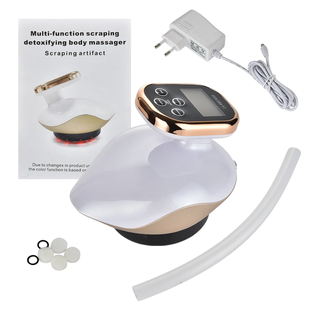 Electric Cupping massage LCD Display Guasha Scraping Body massager Vacuum Cans Suction Cup IR Heating Fat Burner Slimming 6