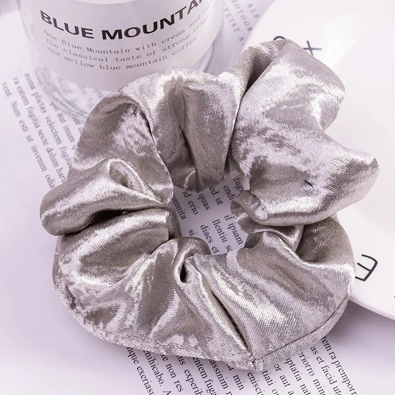 M MISM, женские элегантные однотонные шелковые резинки для волос, модные аксессуары для волос - Цвет: Grey