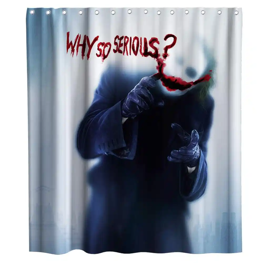 why so serious custom theme fabric black and white shower