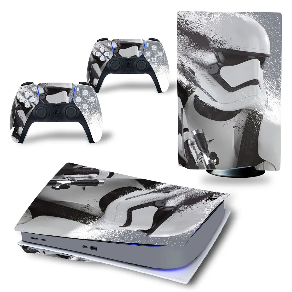 Darth Vader Iron Man PS5 Disk Skin Sticker Decal Cover for PlayStation 5 Console and 2 Controllers PS5 Disk Skin Sticker Vinyl 