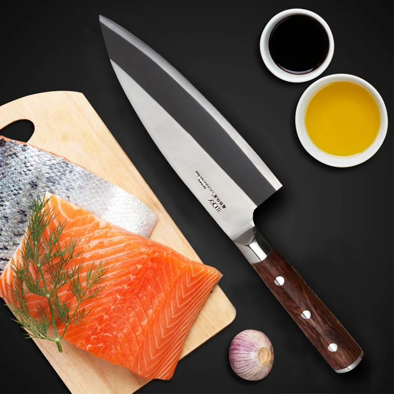 Японский нож Deba с рыбной головкой, кухонный японский суши сашими, немецкий, 1,4116, нержавеющая сталь, поварские ножи для филе лосося, 14 г