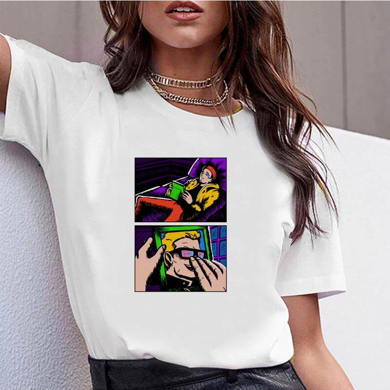 773318 _ футболка Повседневная с круглым вырезом и короткими рукавами женская