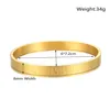 Big Size Men Women Stainless Steel Gold Color Open Bangle Roman Numeral Lover Cuff Bracelet Bangle For Men Wedding Jewelry Gift 2