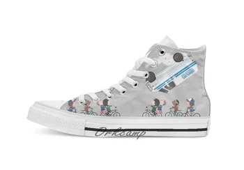 

STRANGER PEANUTS Custom Casual High Top lace-up Canvas shoes sneakers Drop shipping