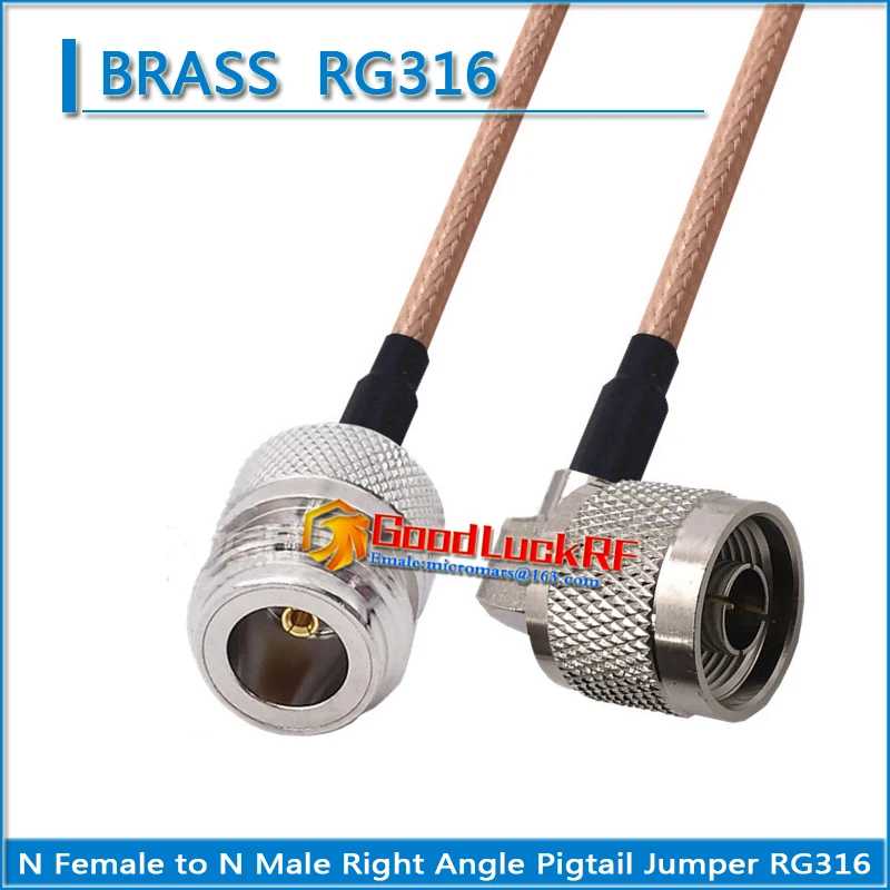 

1X Pcs L16 N Male Right Angle 90 Degree to N Female plug Pigtail Jumper RG316 Extend cable copper RF Connector Coaxial Low Loss