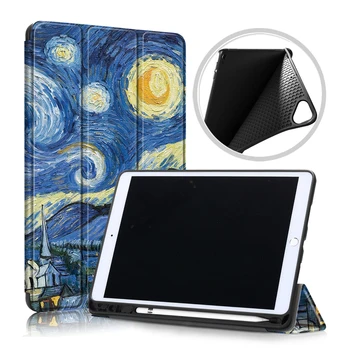 

For iPad 10.2 2019 Case, Lightweight Smart Stand Soft TPU Back Cover Folio Leather Case for Apple iPad 7 7th Gen 10.2 inch