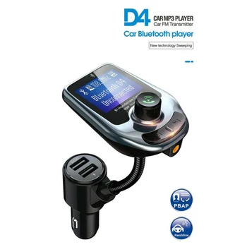 

D4 FM Transmitter Music Player Handsfree Car dual-port Charging 12V ~ 24V