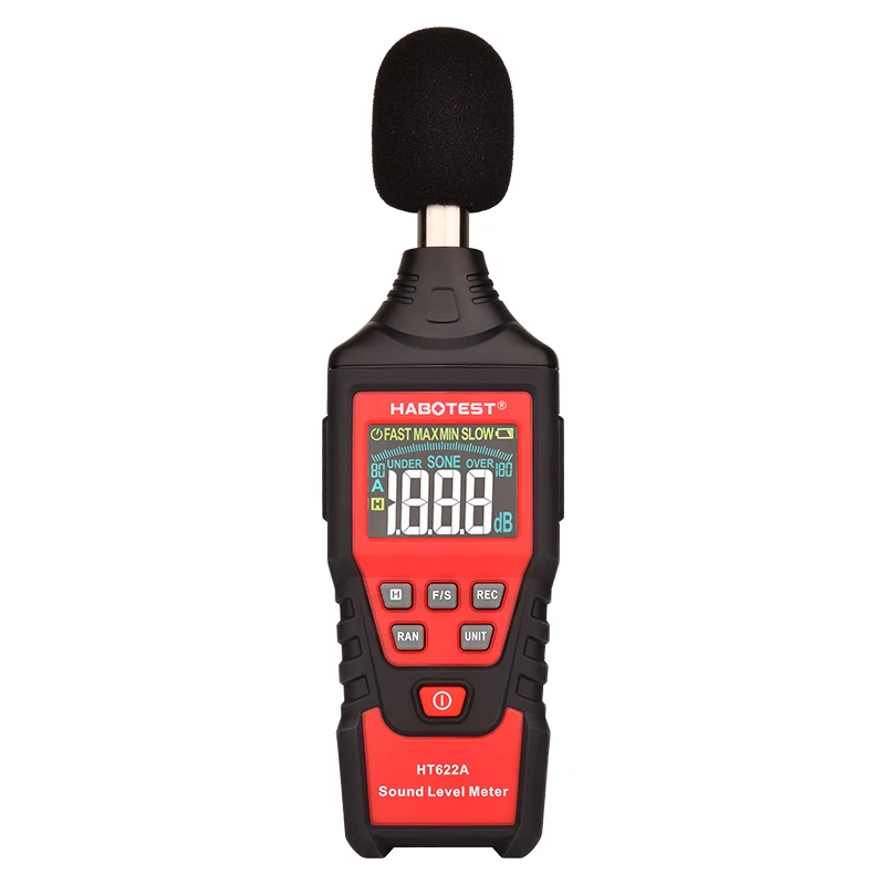 Habotest HT622A digital sound level meter logger 30~130db Digital Diagnostic-tool Lcd Backlight High Alarm Data Logging