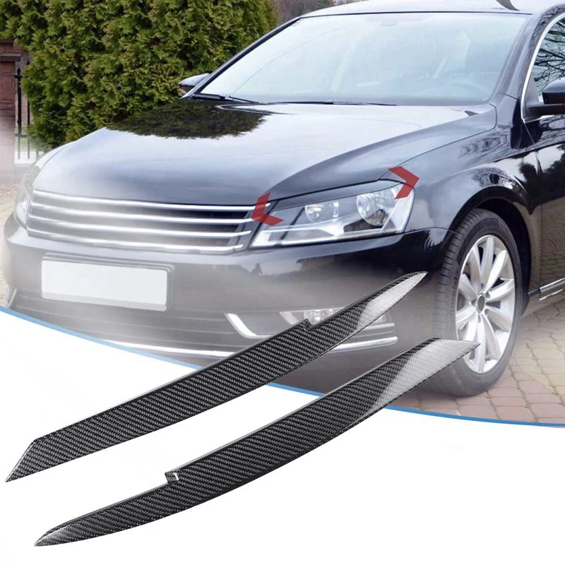 Для Passat B7 2010 2015 Автомобильные фары веки брови ABS фара наклейка крышка отделка
